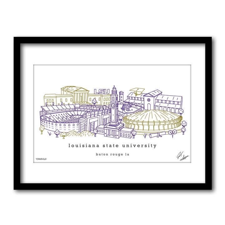 Louisiana State University minimalistisch wanddecor voor wholesale door Townsville Art