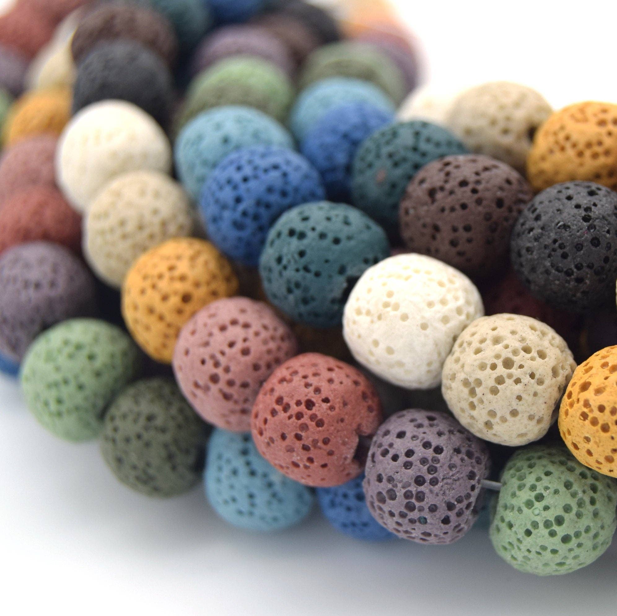Only Beads - Wholesale Beads - Lava Beads | Rainbow | Multicolor Round Diffuser Beads - 6mm 8mm 10mm 12mm 14mm 16mm 18mm 20mm Available2