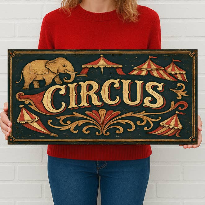 Cartel de Metal de Circo Vintage – Decoración de Pared de Carpa de Carnaval Retro para venta al por mayor de The British Metal Signs Company