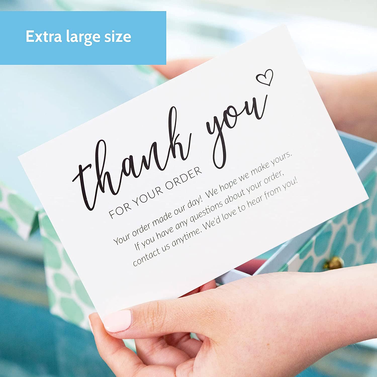 T Marie - Wholesale Thank You Card - 50 4x6" Thank You For Your Order Cards - White Bulk Inserts3