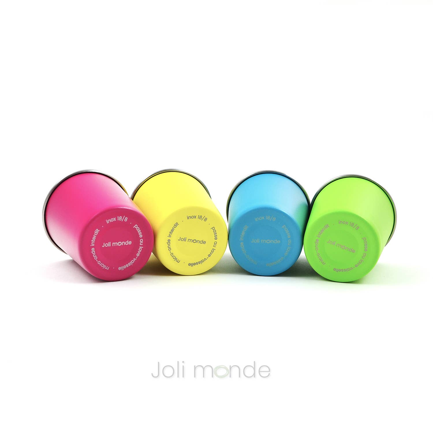 Joli Monde - Vente Verre/tasse – enfant et bébé - Ensemble de 4 P'tites timbales inox 180ml - COLOR2