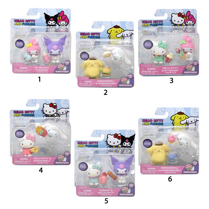 CONJUNTO DE FIGURAS HELLO KITTY E AMIGOS 2 PEÇAS, HKT0001A por atacado de JOIA ACCESSORIES