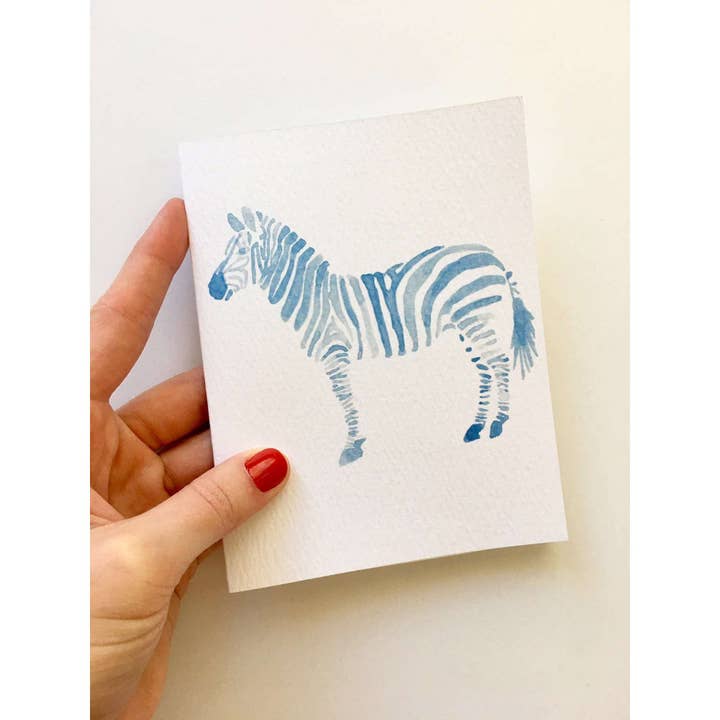 Carte et papeterie Zebra aquarelle pour la vente par Allie & Elle