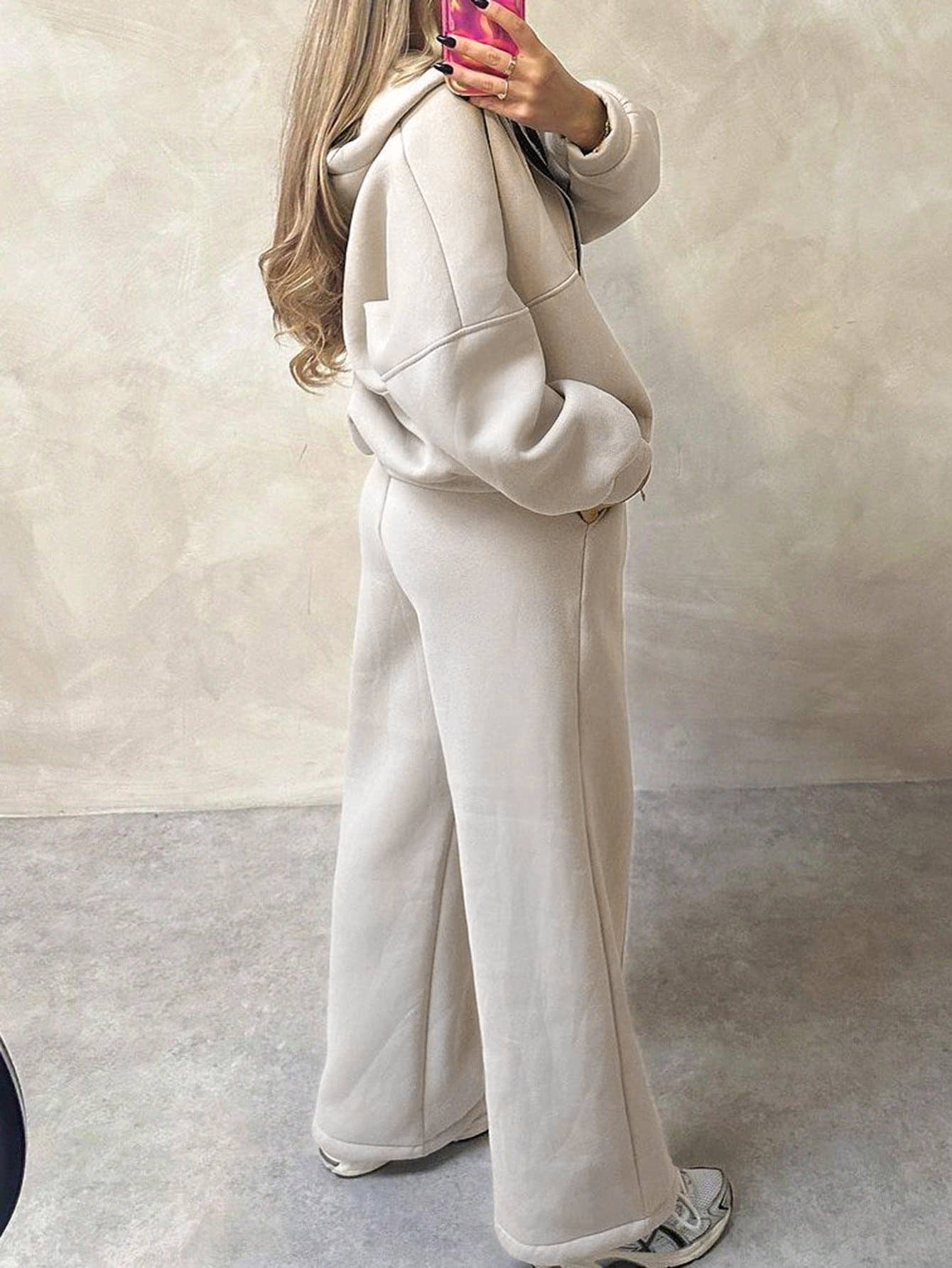 Rosa Clothing - Wholesale Top & Pant Set (NOT Loungewear) - Women's - Plain Exposed Seam Zip Up Long Sleeve Athleisure Set6