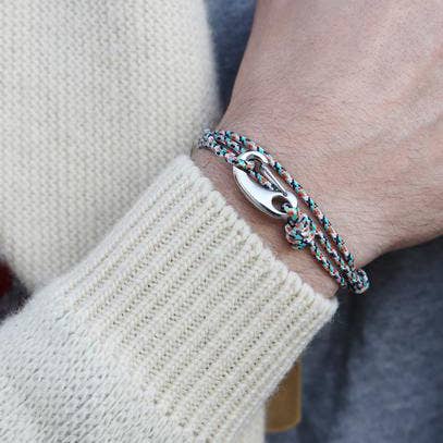 We Are All Smith – Großhandel Gewebtes/geflochtenes Armband – Weiß + orangefarbenes taktisches Kordelarmband für Männer (silberner Verschluss)1