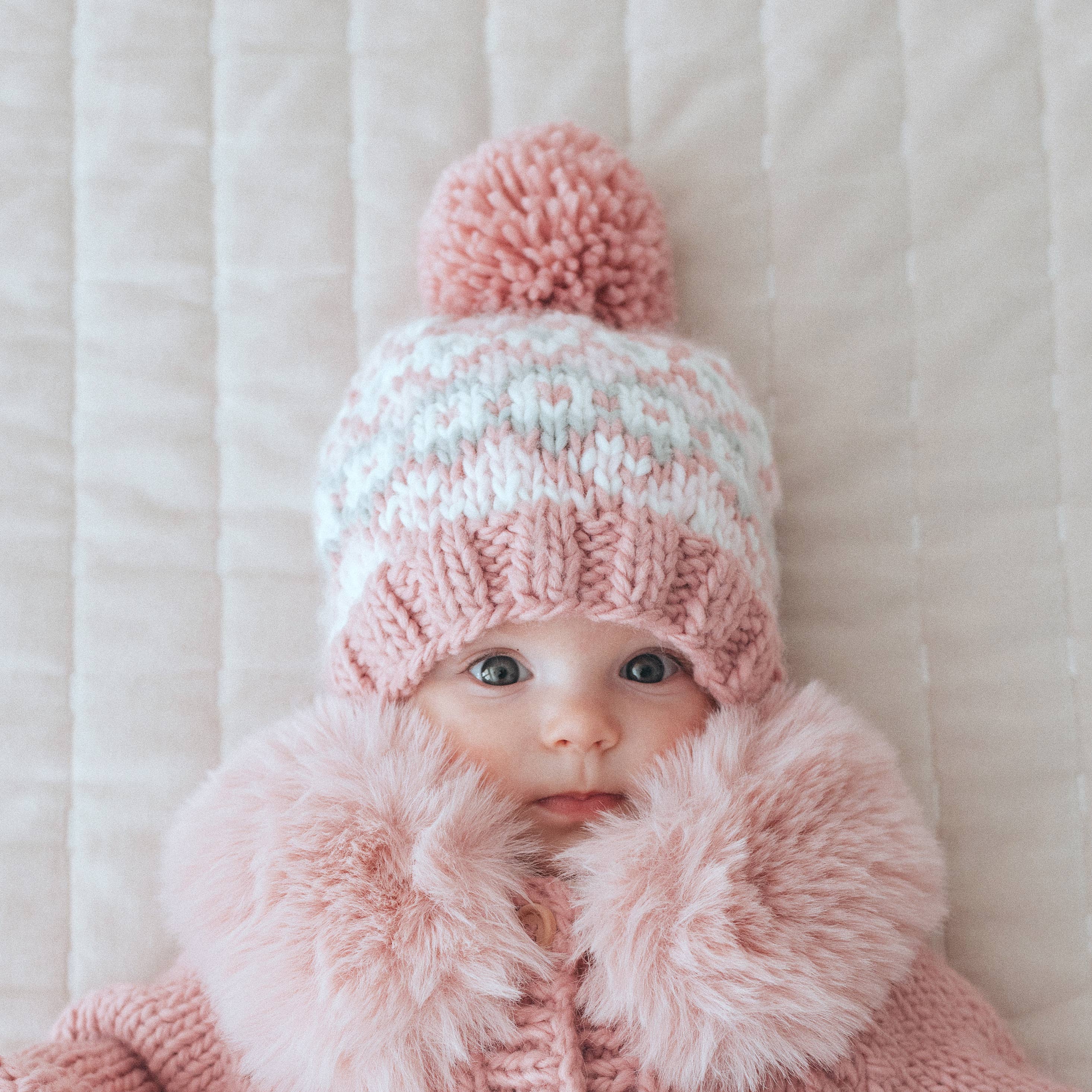 Huggalugs - Wholesale Beanie - Kids - Fairisle Rosy Beanie Hat Baby & Kids2