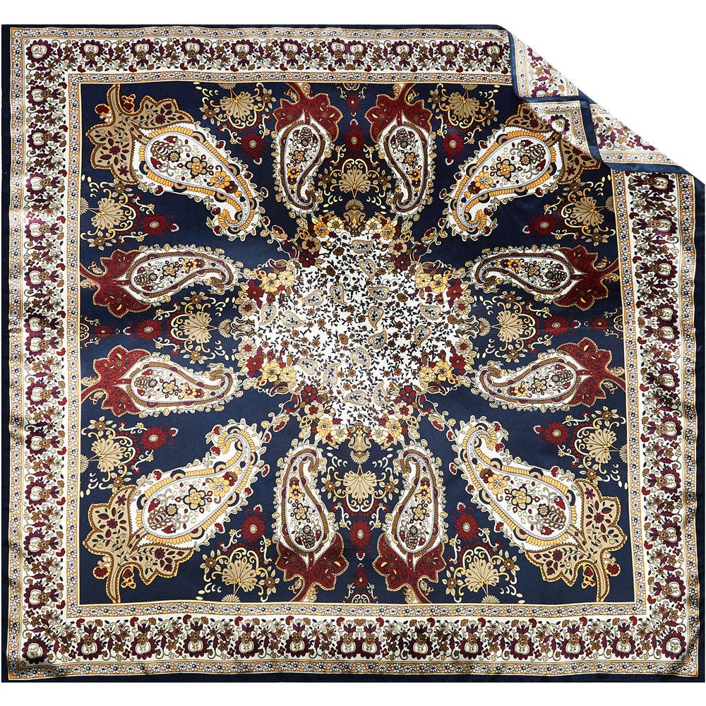 Dipped Shop – wholesale Halsduk - Dam – Leopard Vintage Färgblock Fyrkantig Satinscarf DP25E6031