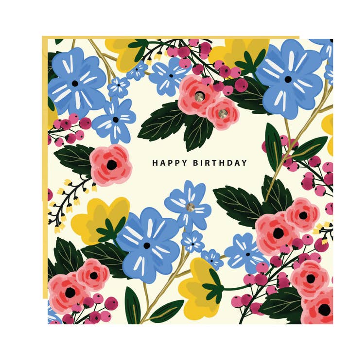 Tarjeta de Feliz Cumpleaños Floral para venta al por mayor de Lottie Simpson