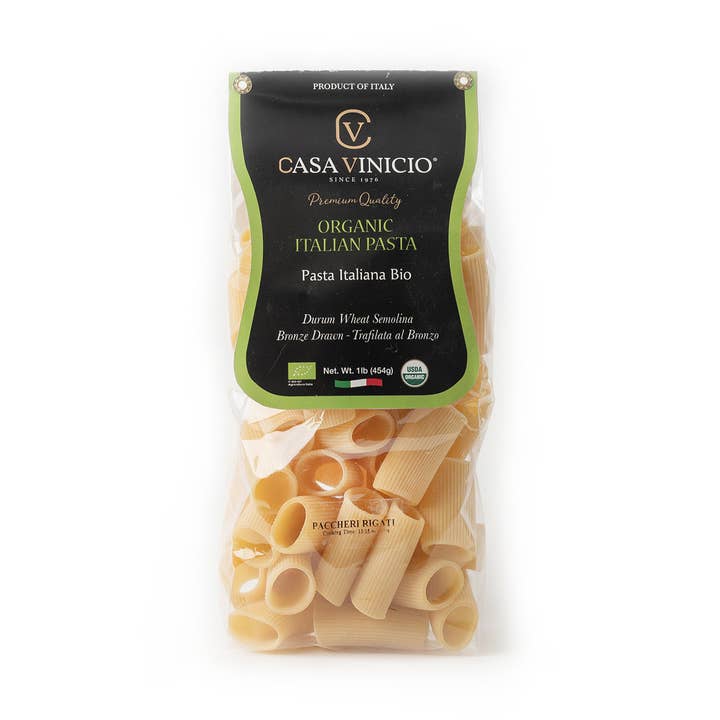 Casa Vinicio Pasta ecológica «Paccheri Rigati» para venta al por mayor de Casa Vinicio