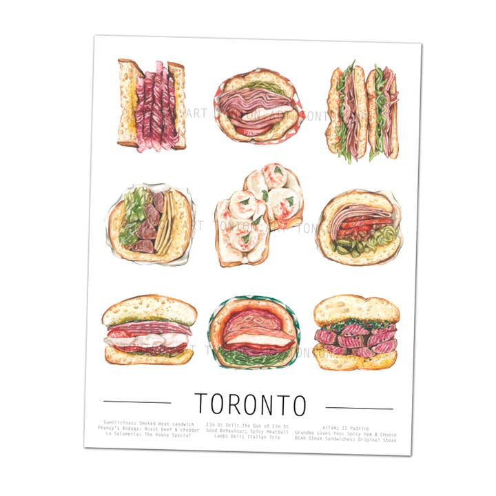 Toronto Sandwich Art Print for wholesale by Tonton Art