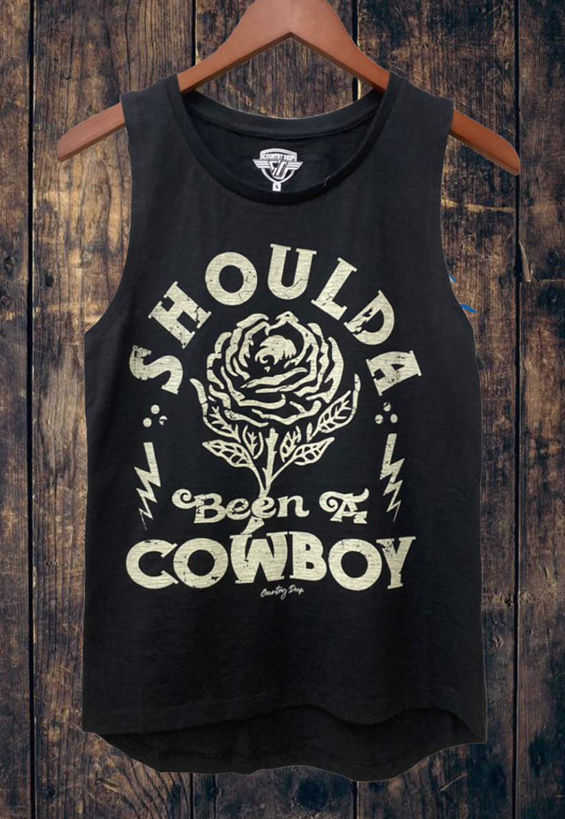 Country Deep Apparel - Wholesale Tank Top - Women's - Shoulda Been A Cowboy Muscle Tank Top0