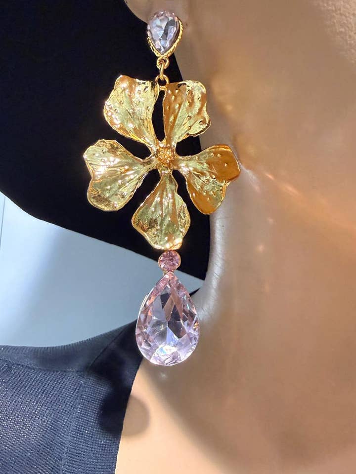 Flower Drop Zircon Earrings for wholesale by BUBU BY TEKIN SHOP