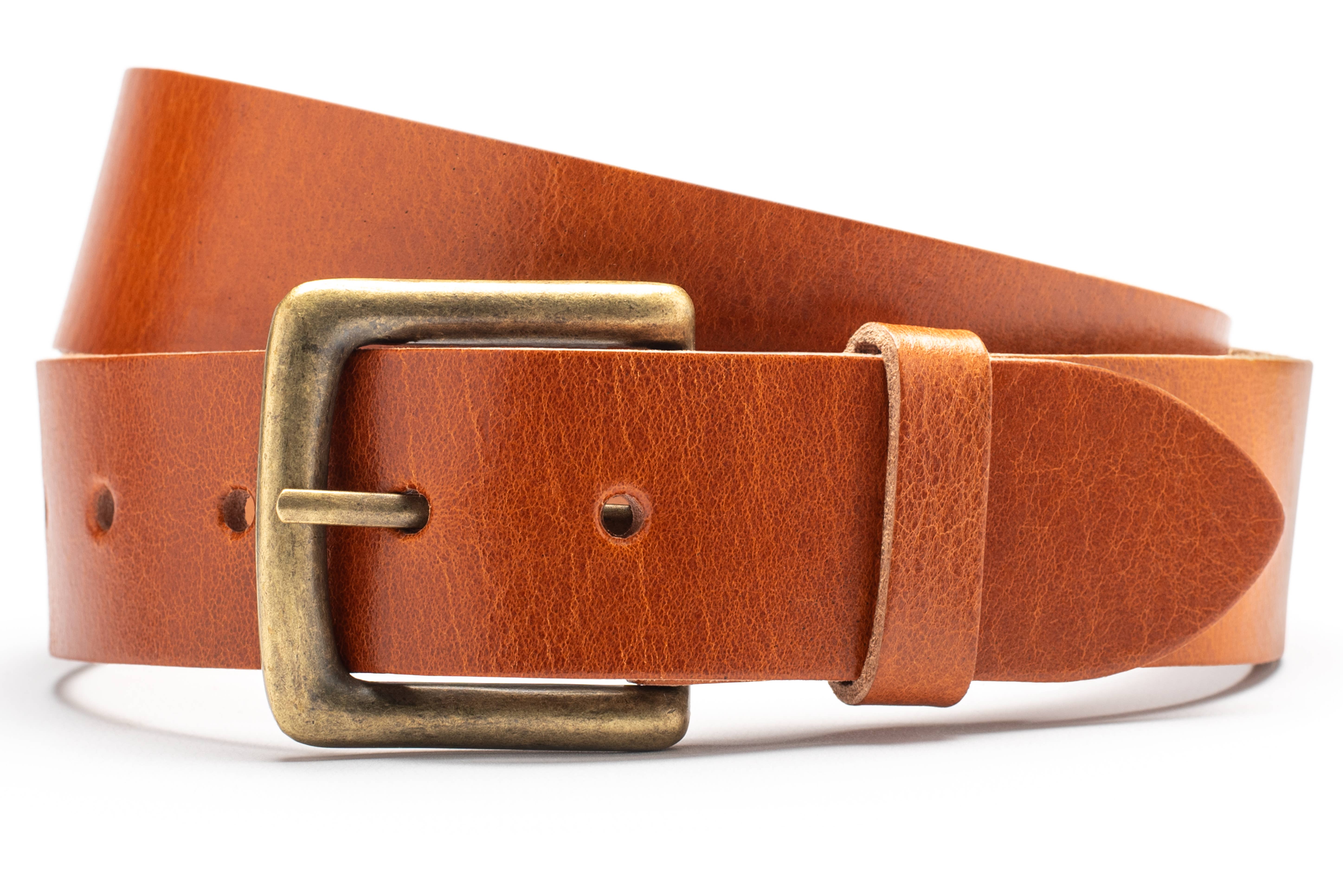 Leathergraft – wholesale Belt – Unisex – Men's full grain leather belt with antique brass buckle5