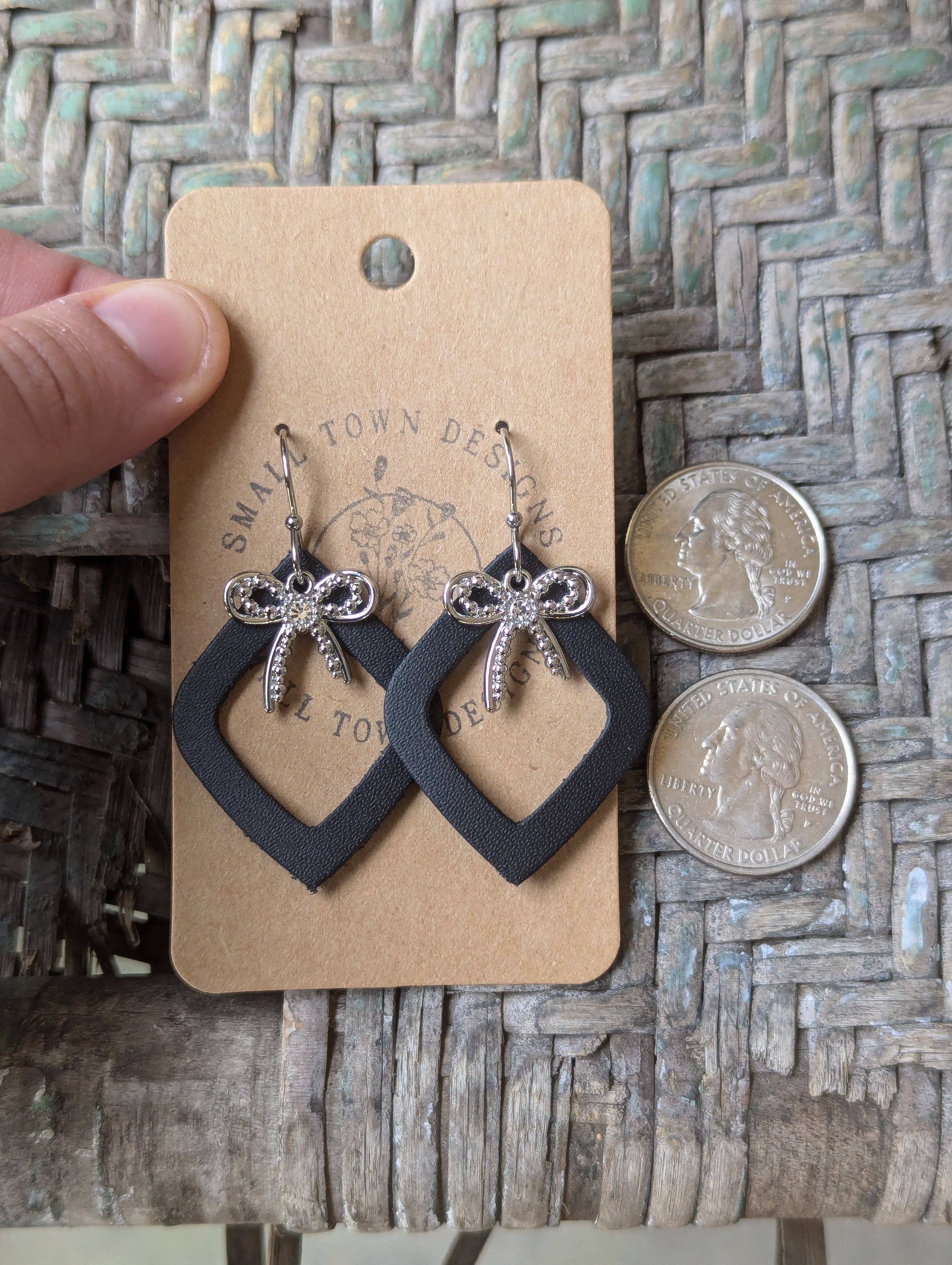 Small Town Designs - Wholesale Dangle Earrings - Black Bow Diamonds2