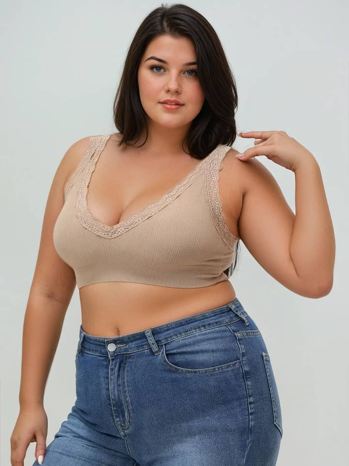 Leto Accessories - Wholesale Bralette - Women's - Curve Chic Lace Bralette for Plus Sizes - Get Yours!11
