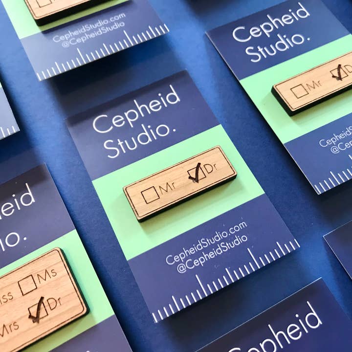 Mr/Dr pin badge for wholesale by Cepheid Studio