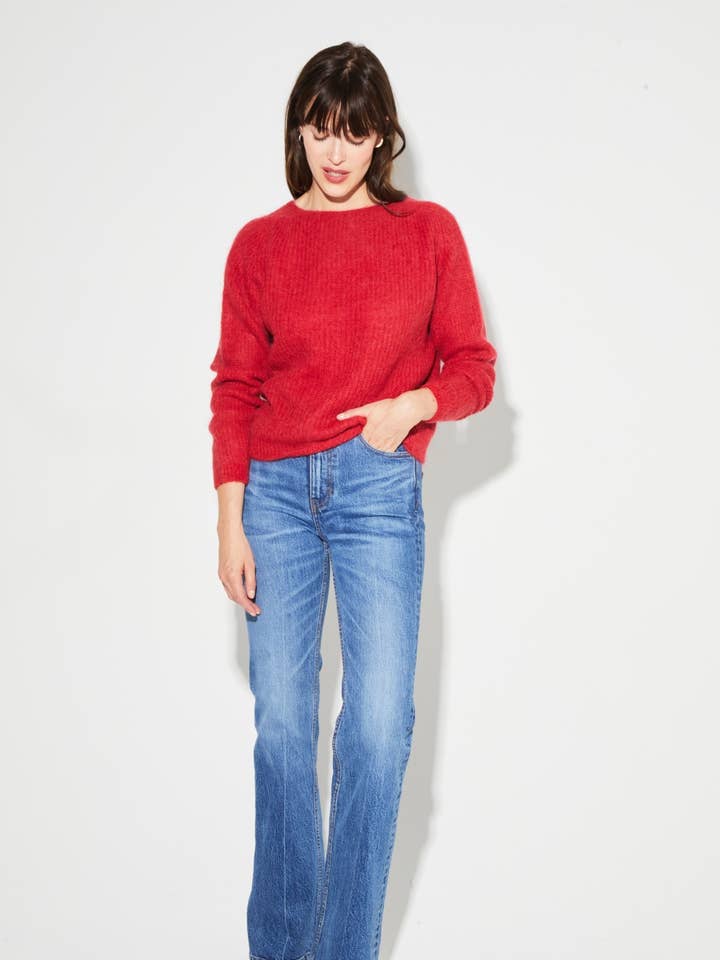 Romy Baby Alpaca Knit Red made in Italy for wholesale by IMPREVU