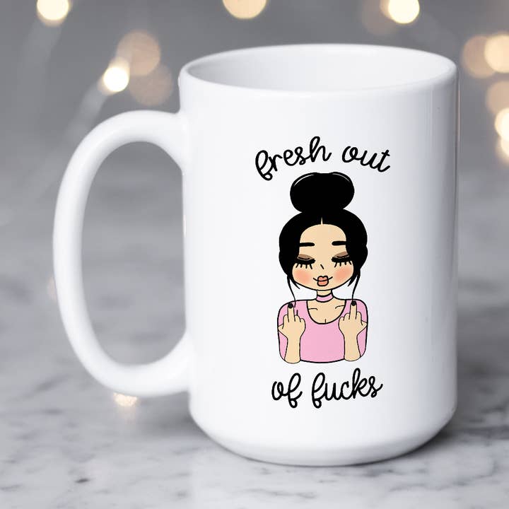 Caneca de café Fresh Out Of Fucks por atacado de Blush and Bold Collective