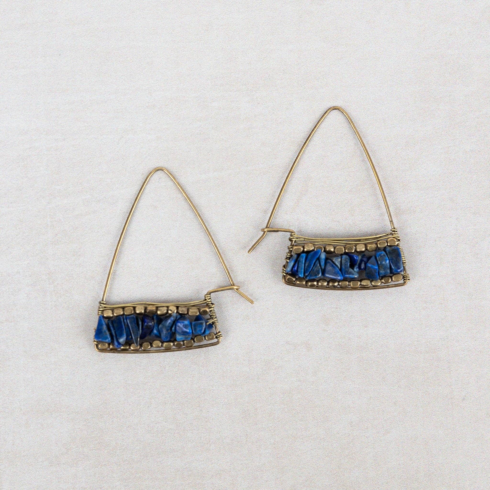 Ten Thousand Villages - Wholesale Dangle Earrings - Teja Lapis Drop Earrings