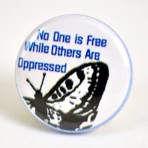 Pin #012: No One is Free When Others are Oppressed for wholesale by Microcosm Publishing & Distribution