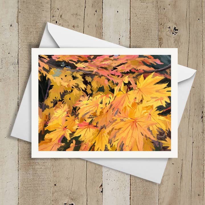 Japanese Maples Note Card Set of 6 Greeting Cards for wholesale by Russell Brandwein