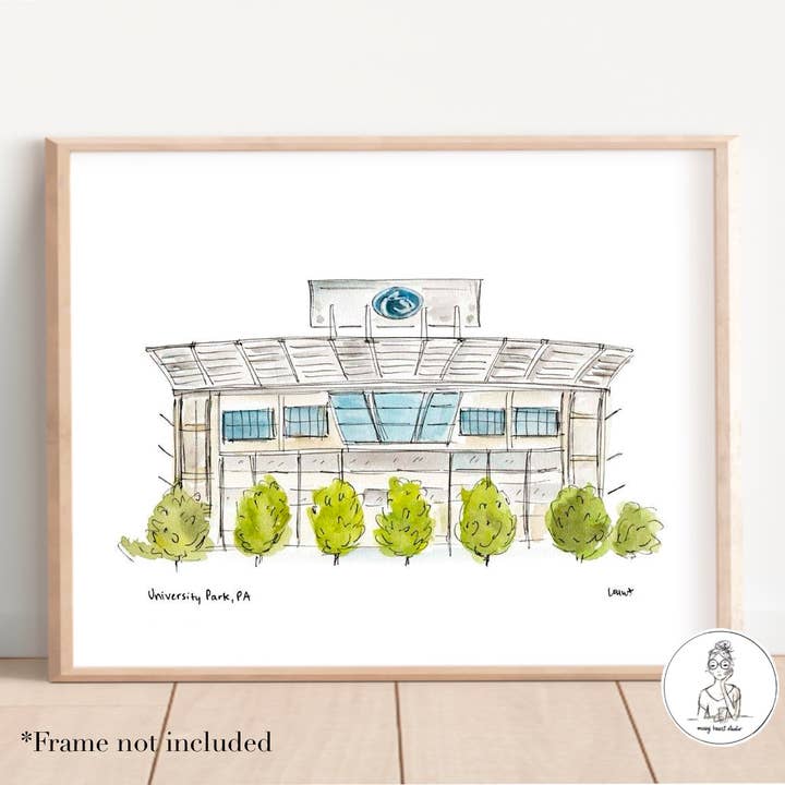 University Park, Pennsylvanie - College Stadium. Tirage d'art pour la vente par Messy Heart Studio