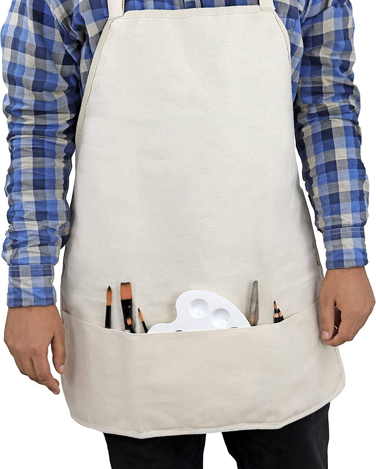 Liquidraw – wholesale Förkläde – Liquidraw konstförkläde vuxen för män kvinnor stort bibb canvas tvättbart förkläde för målning, kök, matlagning, kock, konstnär, målare, skola & barn penselhållare1