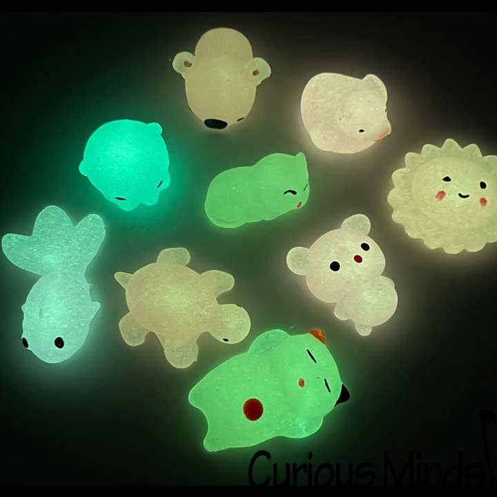 1 Glow in the Dark Animal Mochi Squishy - Schattige schattige Ka voor wholesale door Curious Minds Toys