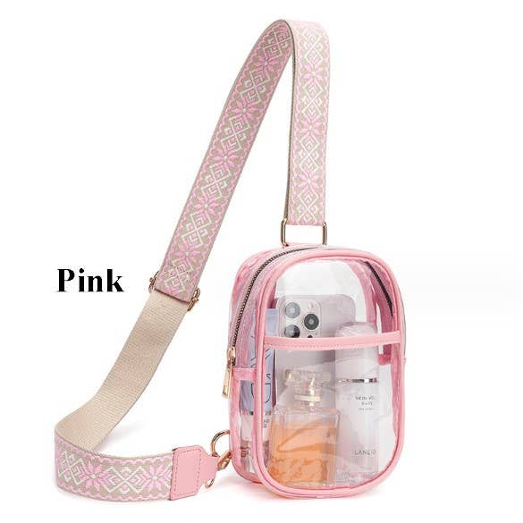 Hatzzi - Wholesale Crossbody Bag - Women's - Clear Concert Stadium Bag, Sling Bag, Fanny Pack, Crossbody