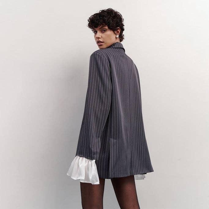 Marayn - Wholesale Blazer - Women's - 2025 NEW Oversized Blazer Chic Stripes Lace and Unique Flair4