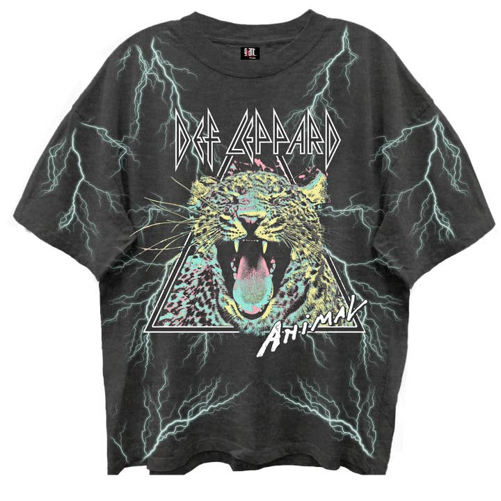 Def Leppard Animal Vintage Black Enzyme Wash T-Shirt for wholesale by GMerch LLC