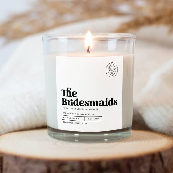 The Bridesmaids Candle for wholesale by ElonWick Candle Co.