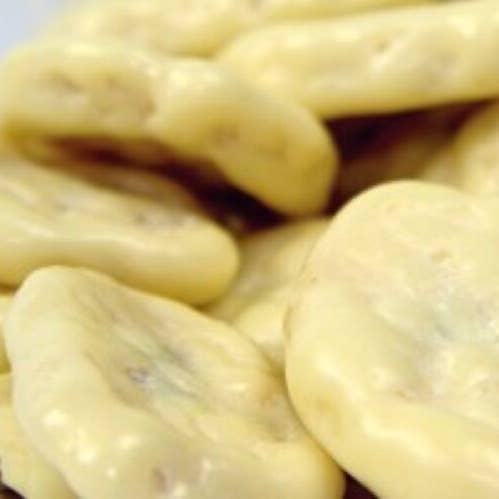 Chips de banana em chocolate branco bio 4kg por atacado de Be Aware