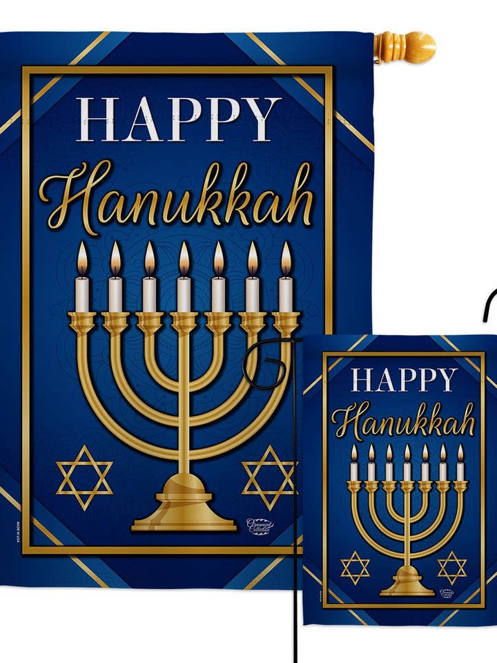 Happy Hanukkah Wintertime Decor Flag for wholesale by Two Group Flag Co