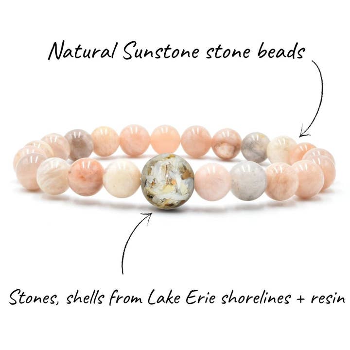 Homes Bracelets - Wholesale Beaded Bracelet - Wear a real piece of Lake Erie - Sunstone