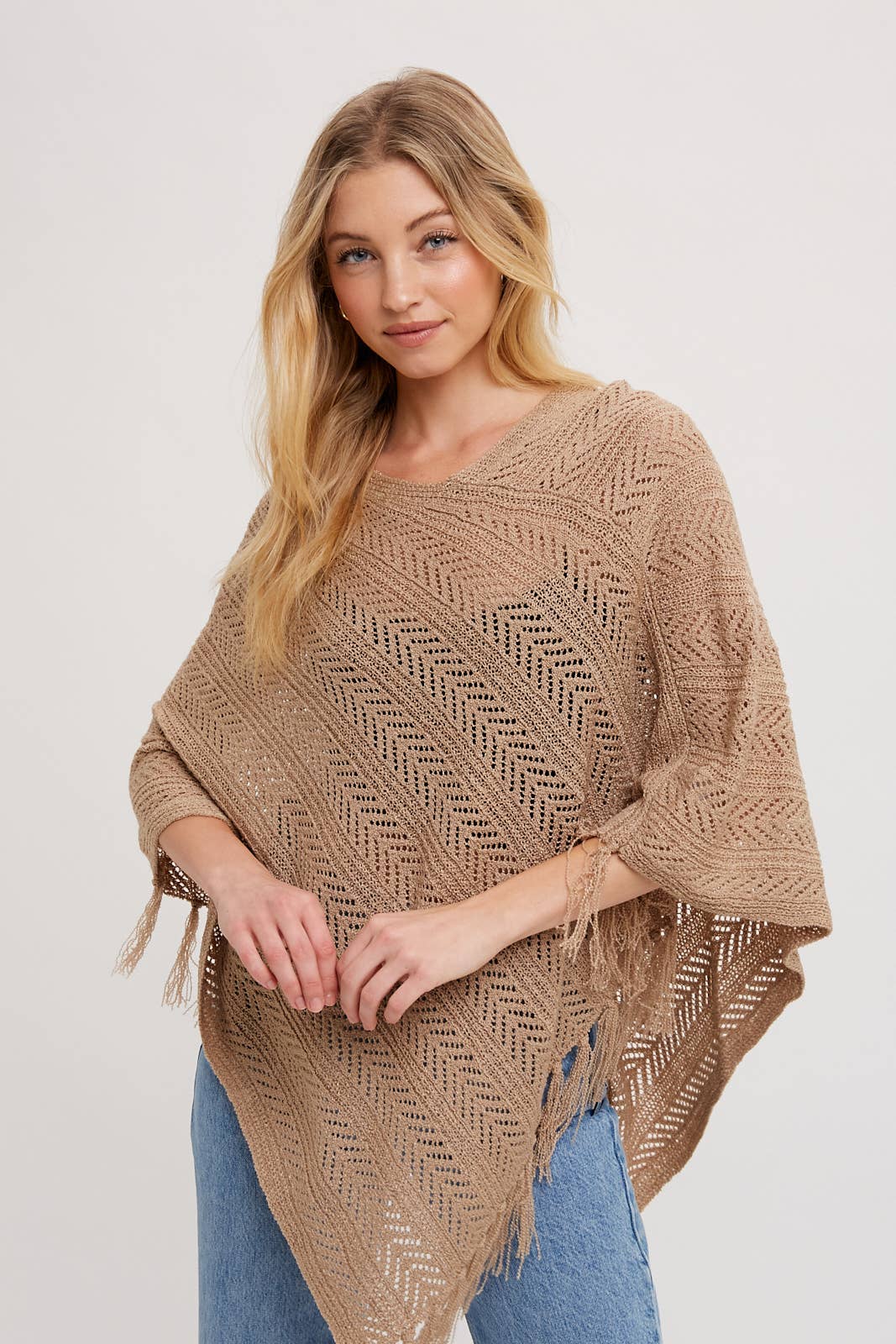 Bluivy – wholesale Poncho – Women's – OPEN-KNIT FRINGE PONCHO15