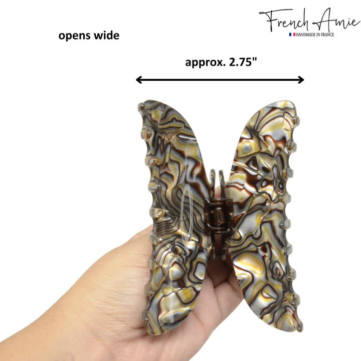 Parcelona - Wholesale Hair Clip - Women's - French Amie Thin Oval Large 4 1/4” Handmade Celluloid Jaw Hair Claw for Women39