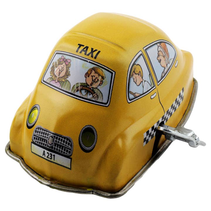 Tribal Trade GmbH - Wholesale Decoratief beeldje - Blikken speelgoed met opklapbare auto roadsters gele autoracewagen