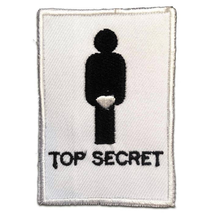 Top Secret Se x Penis/Vagina Iron-On Patch for wholesale by Catch the Patch