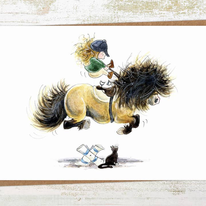 Pony Nut Gifts - Vente Cartes d'anniversaire - Cat Leap - Carte d'anniversaire et de vœux humoristique avec poney1
