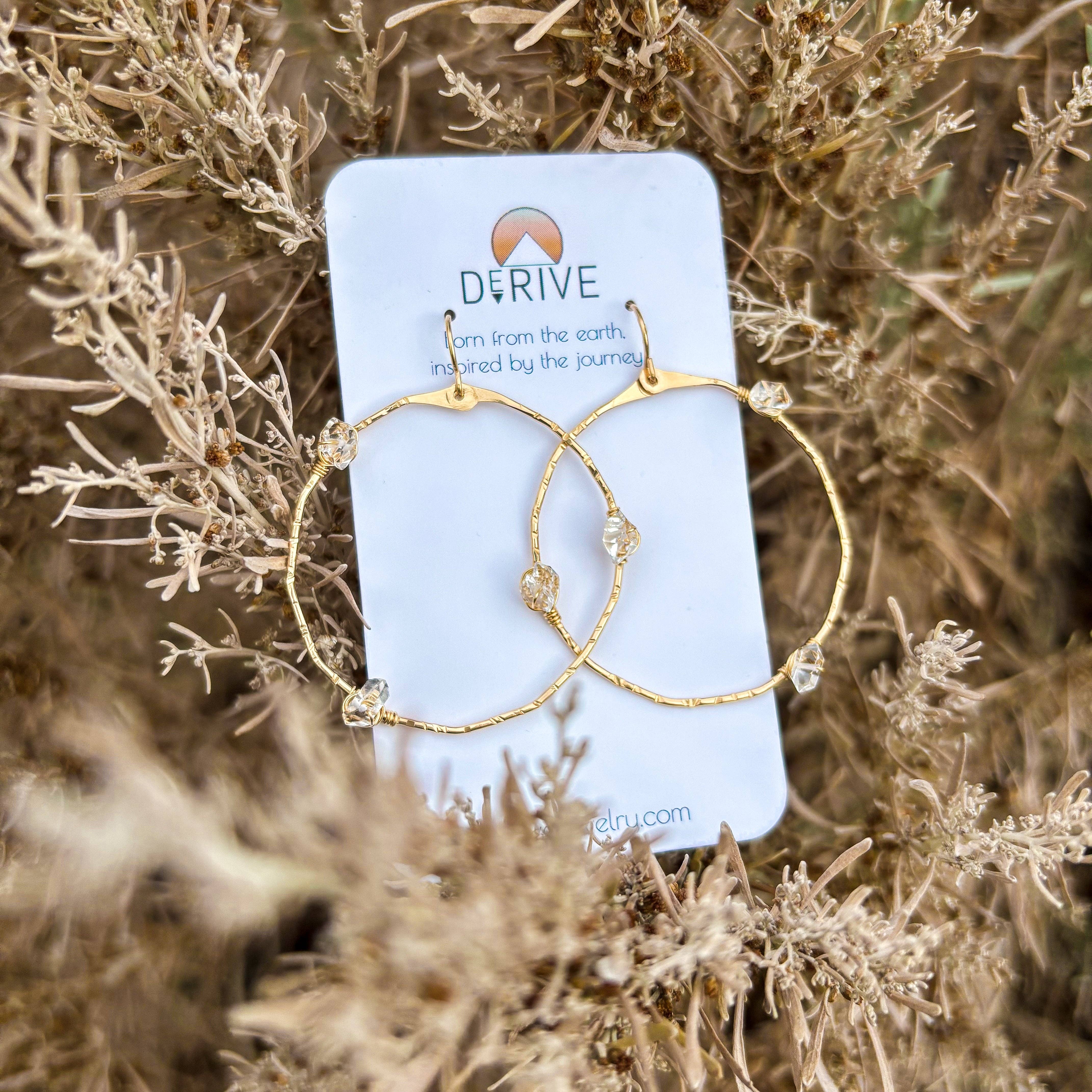 Derive Jewelry – Engroshandel Hoops – Stargazer Herkimer diamant øreringe med bøjle3