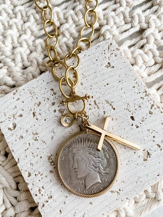 Grace Girl Beads - Wholesale Pendant/Charm Necklace - Relic Coin and Cross Necklace0