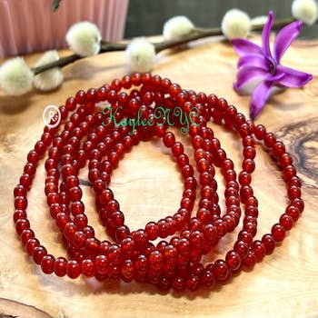 Garnet Aromatherapy Essential Oil Diffuser Bracelet (8mm Beads) Large - 7.5 / Silver