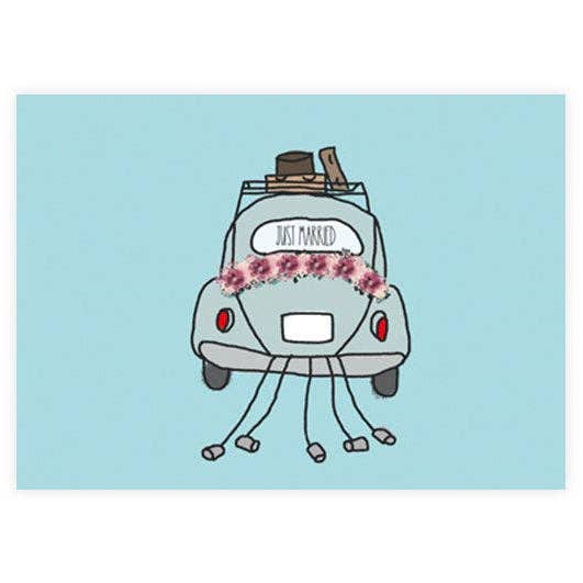 Just Married | Cartolina di matrimonio per la vendita all'ingrosso da parte di Hey!Cards GmbH & Co. KG
