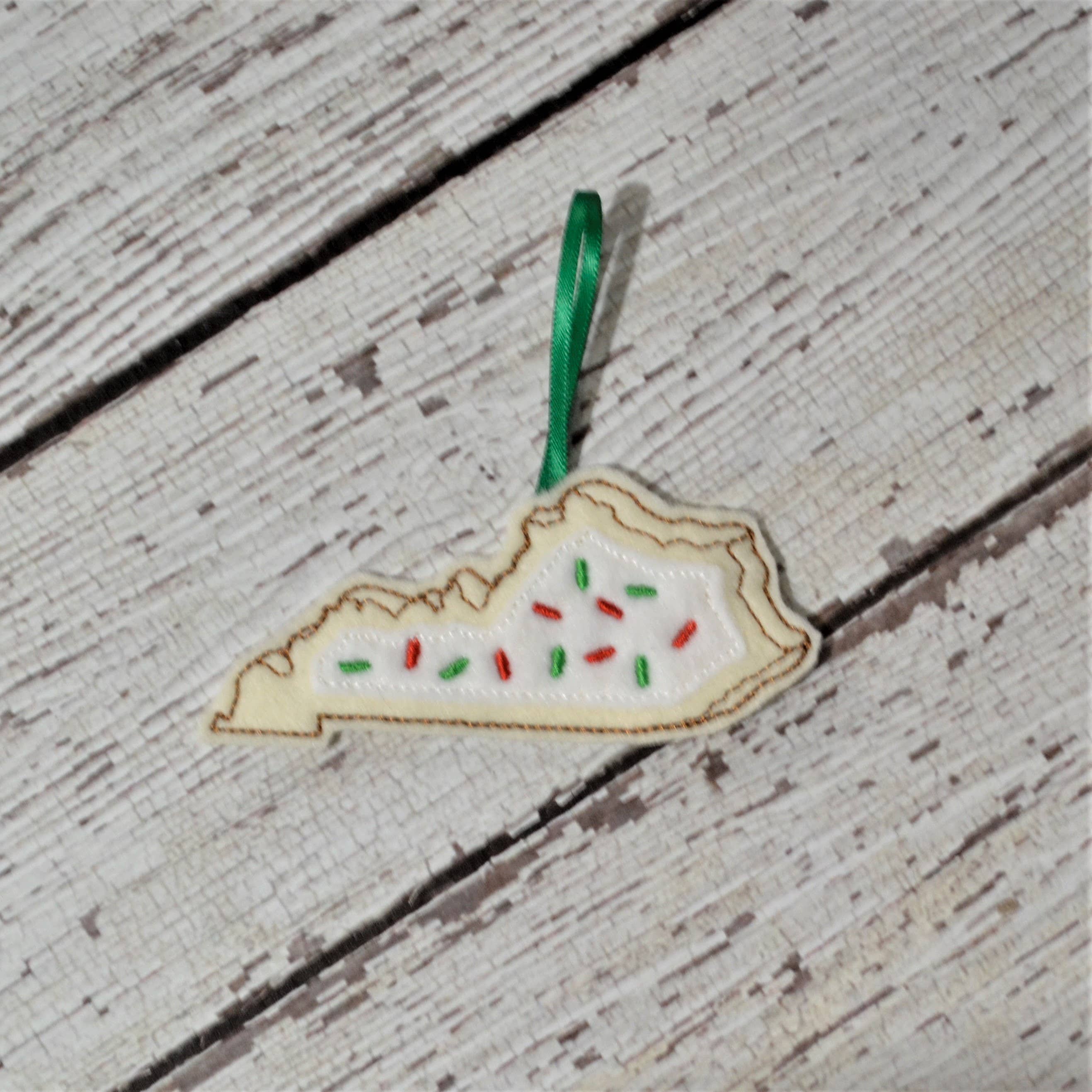 SewMuchMoreStore - Vente Objets de décoration - State Sugar Cookie Brodé Feutre Ornement - Vacances12