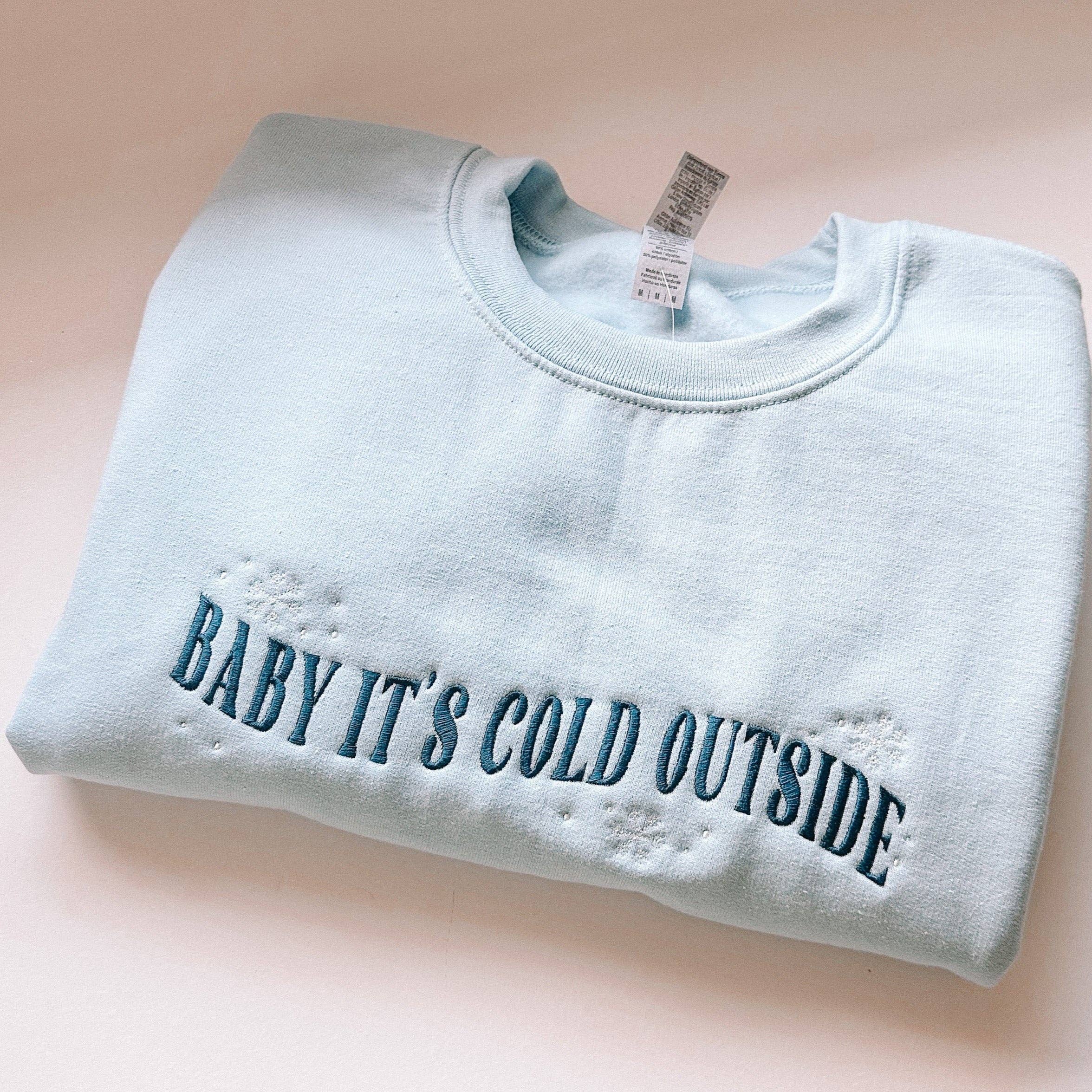 Belle Haven Co. LLC - Wholesale Sweatshirt - Women's - Baby It's Cold Outside Embroidered Crewneck2