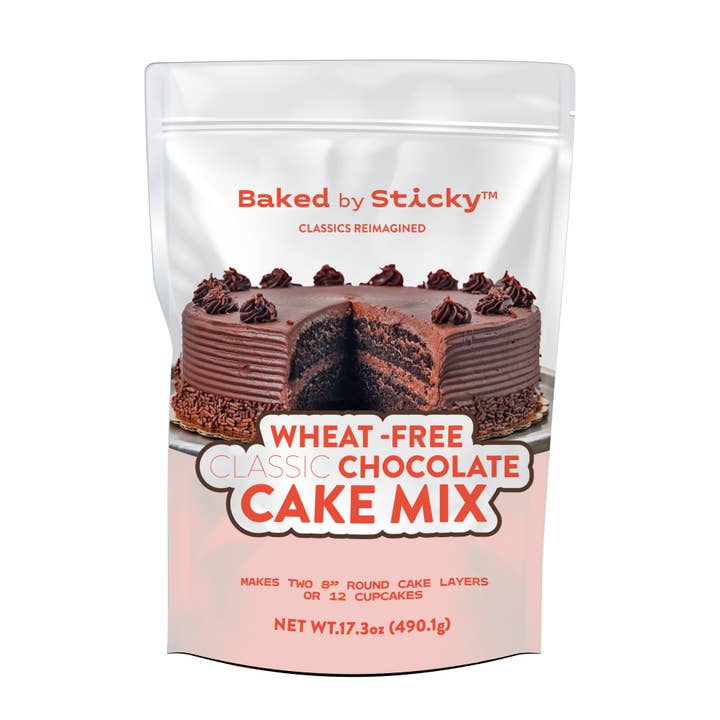 Gluten-Free Chocolate Cake Mix, Vegan & Kosher for wholesale by Baked by Sticky