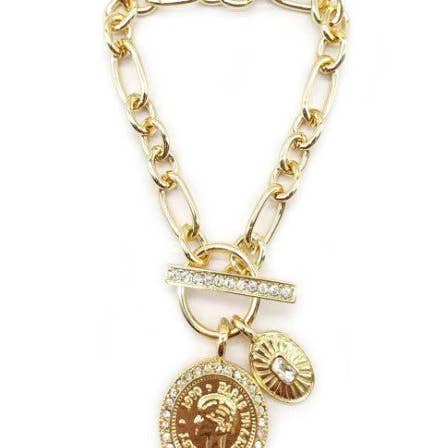 What's Hot - Wholesale Charm/Dangle Bracelet - Gold Chain Bracelet with Coin Charms