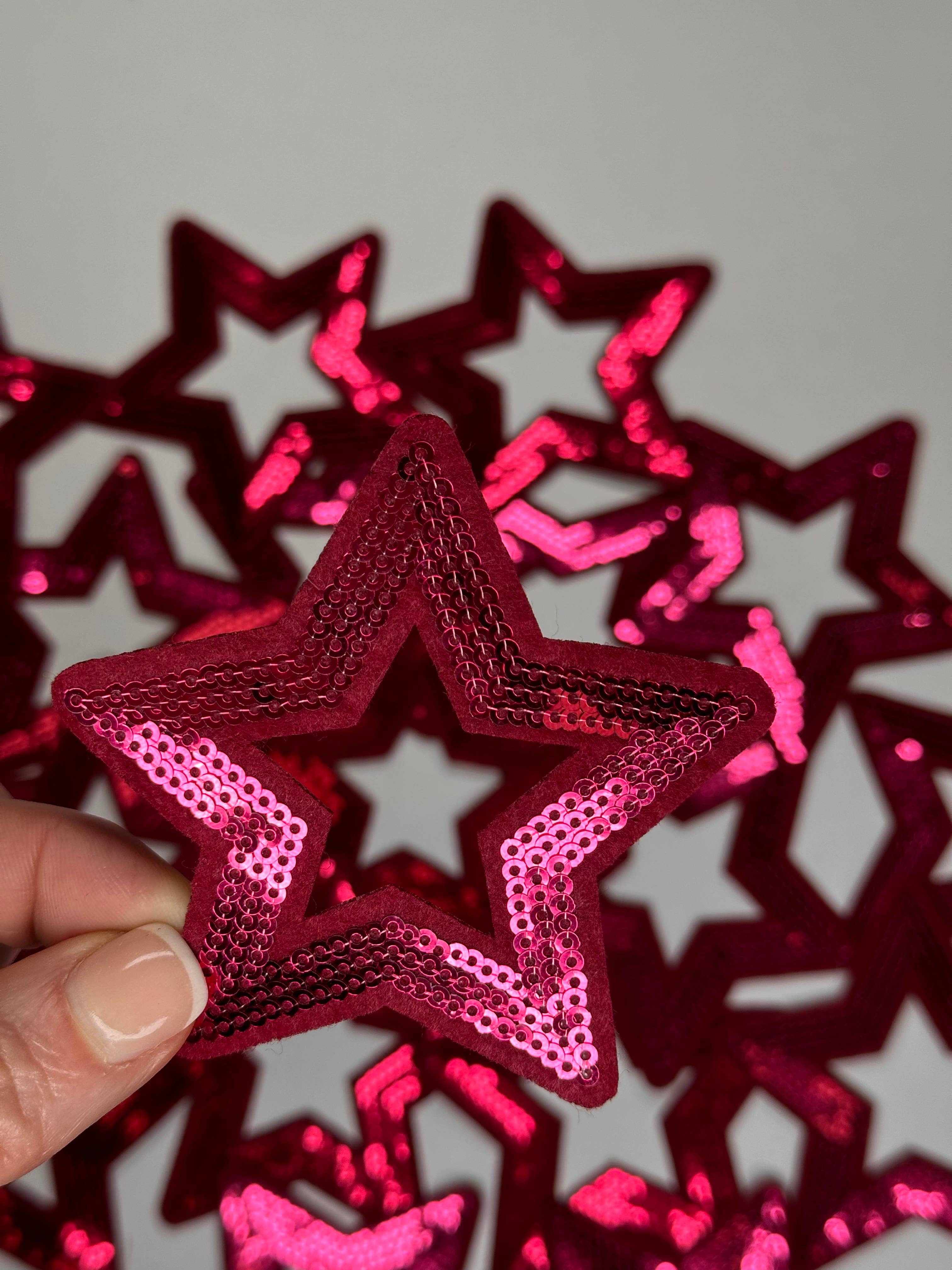 Aloe and Milk Boutique - Wholesale Patch - Sequin Star Outline, sequin, star patch, cheer, game day8