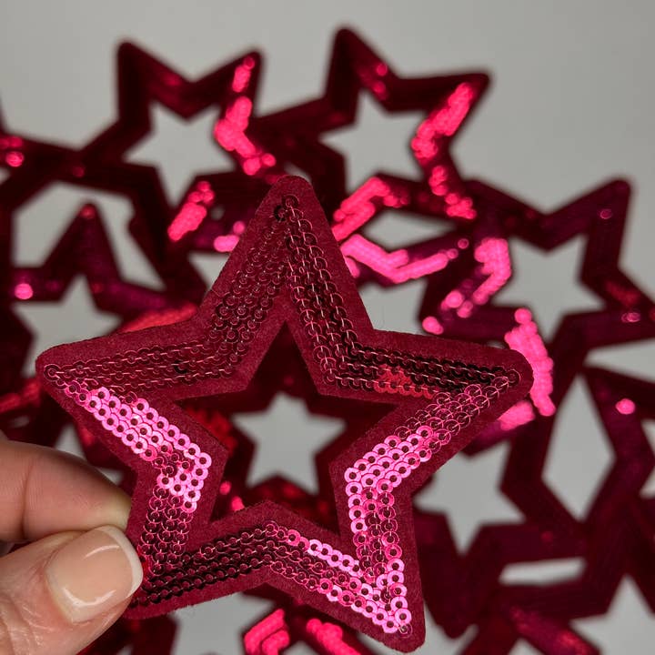 Aloe and Milk Boutique - Wholesale Patch - Sequin Star Outline, sequin, star patch, cheer, game day8